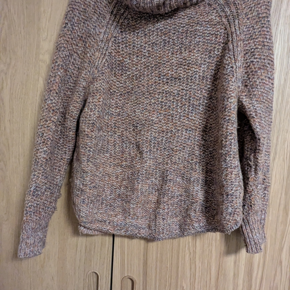 Prana Multicolor Cowl Neck Knit Sweater
